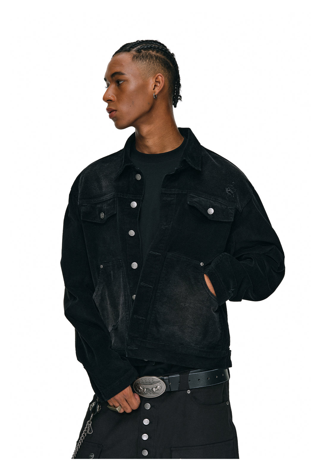 ANTIDOTE Distressed Washed Corduroy Work Jacket | Face 3 Face