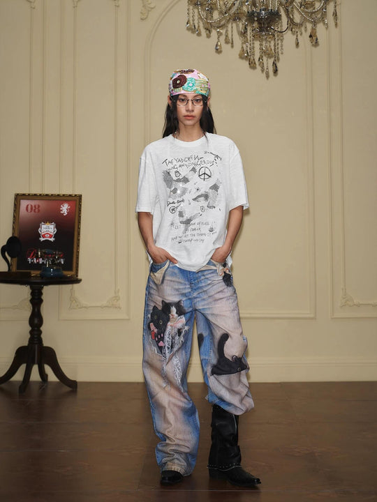 YADcrew Vintage Rhinestone Camo Dove Tee | Face 3 Face