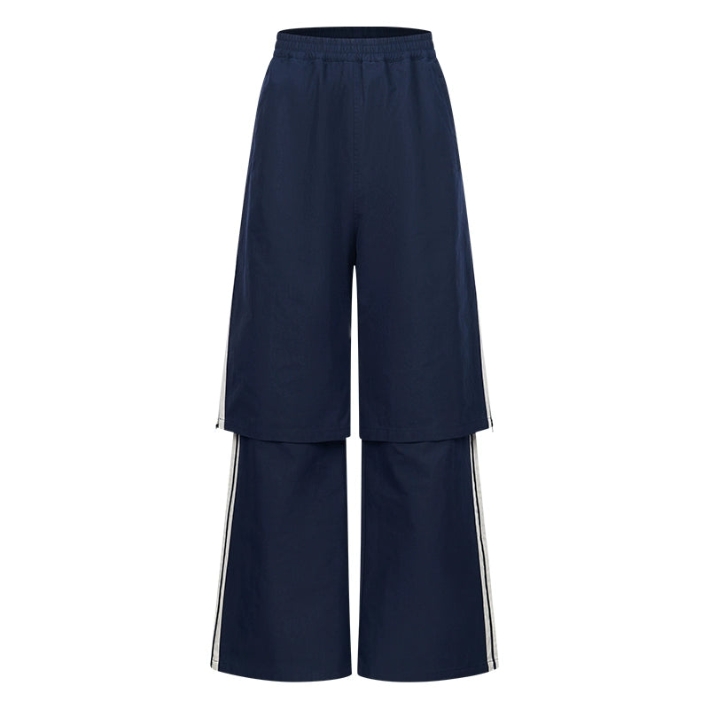 BLIND NO PLAN Double-Layer Color-Blocking Patchwork Sports Pants | Face 3 Face