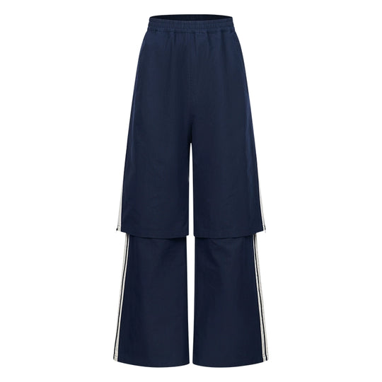 BLIND NO PLAN Double-Layer Color-Blocking Patchwork Sports Pants | Face 3 Face