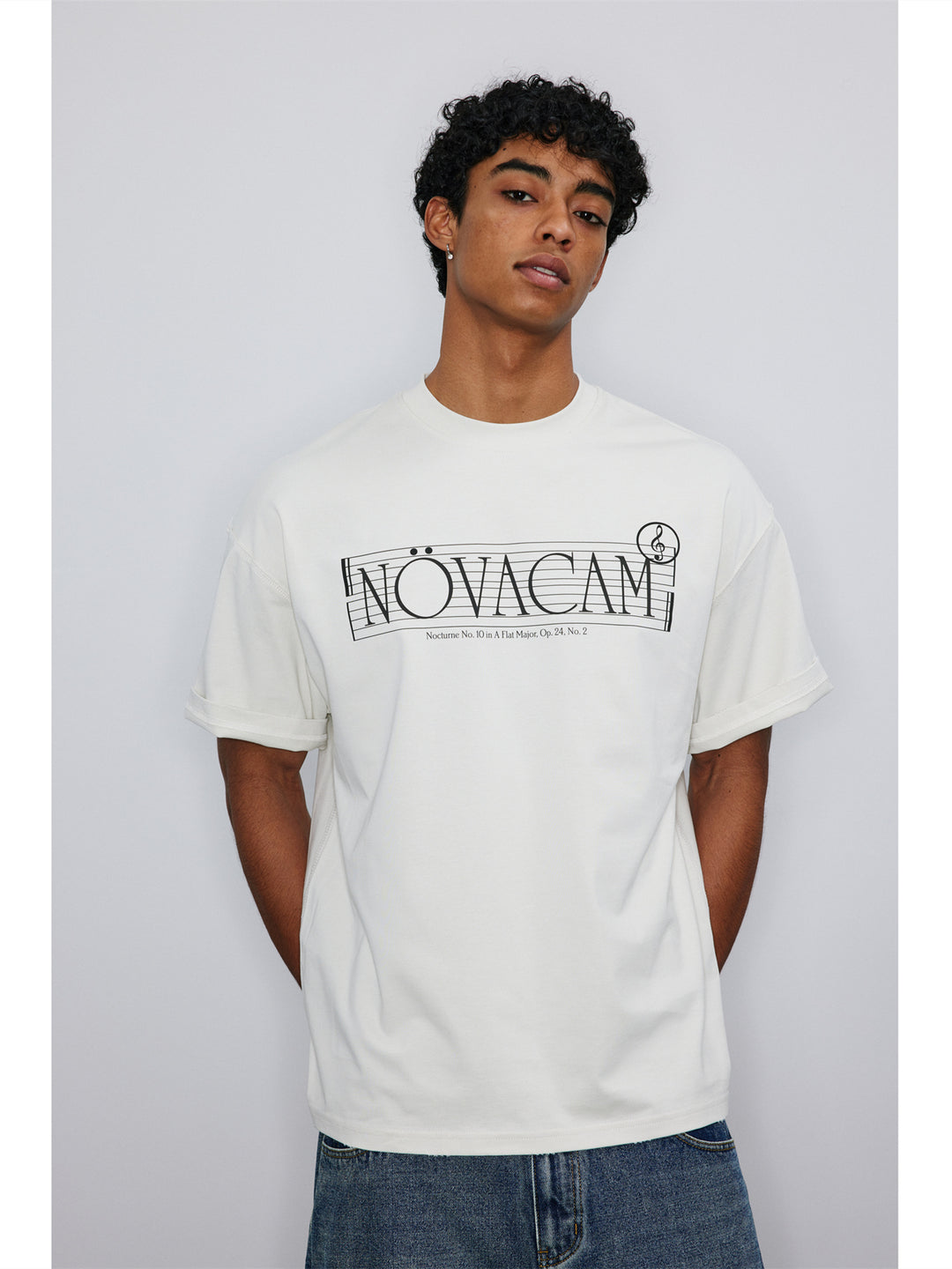 NOVACAM Musical Notes Logo Washed Reverse Stitching Tee | Face 3 Face