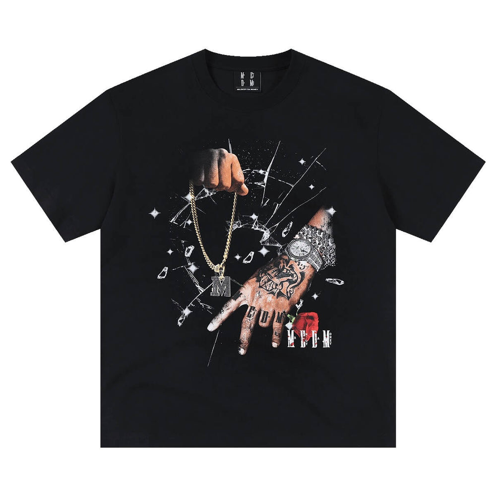 MEDM Jewelry Graphic Print Short Sleeve Tee | Face 3 Face