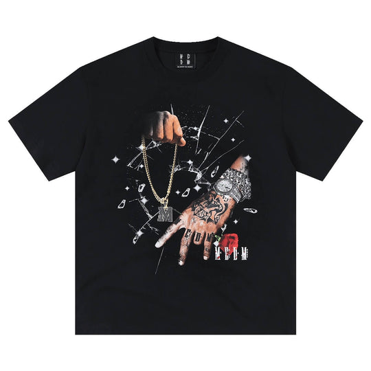 MEDM Jewelry Graphic Print Short Sleeve Tee | Face 3 Face