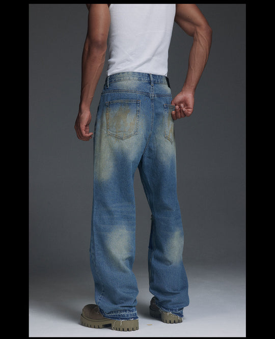 NOVACAM Washed Distressed Double Knee Jeans | Face 3 Face