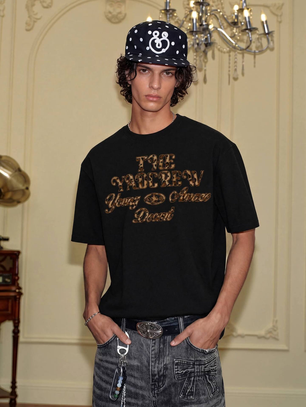 YADcrew Fuzzy Leopard Logo Patch Tee | Face 3 Face