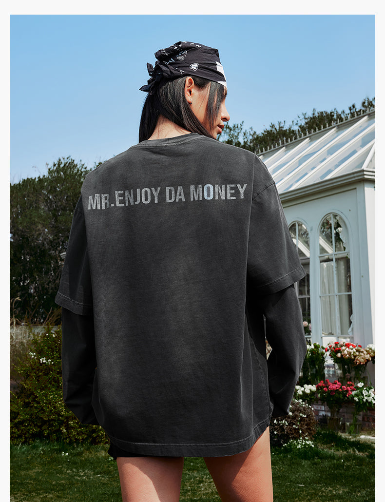 MEDM Washed Double Layer Long Sleeve Tee | Face 3 Face