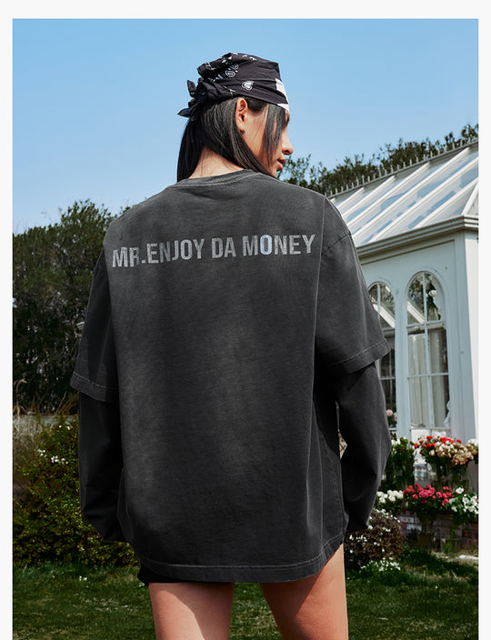 MEDM Washed Double Layer Long Sleeve Tee | Face 3 Face