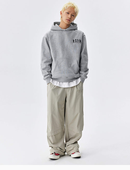 MEDM Basic One Point Embroidered Logo Oversized Hoodie | Face 3 Face