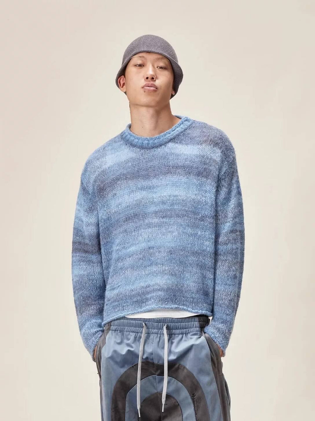 EVILKNIGHT(EK) Gradient Striped Knit Sweater | Face 3 Face