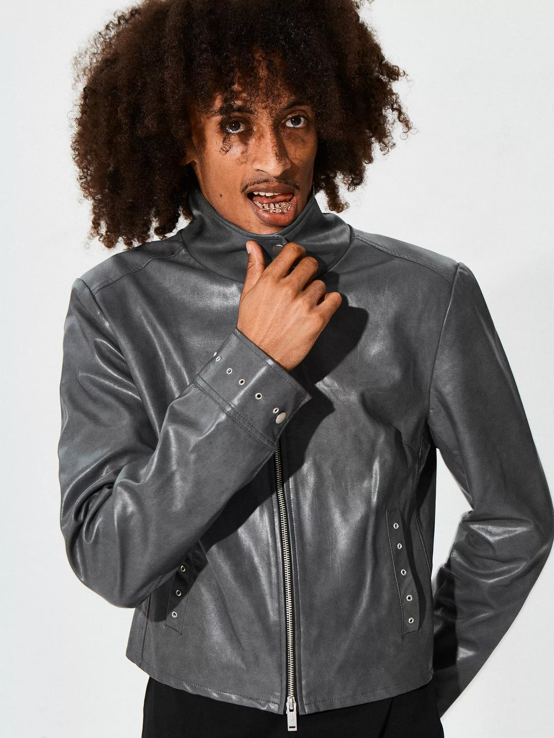 KARMANISTIC Racing Short Leather Jacket | Face 3 Face