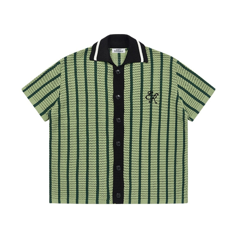 EMPTY REFERENCE Colorblock Striped Knit Short Sleeve Shirt | Face 3 Face