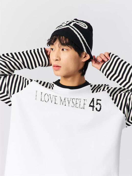 S45 Striped Raglan Sleeve Long-Sleeve Tee | Face 3 Face