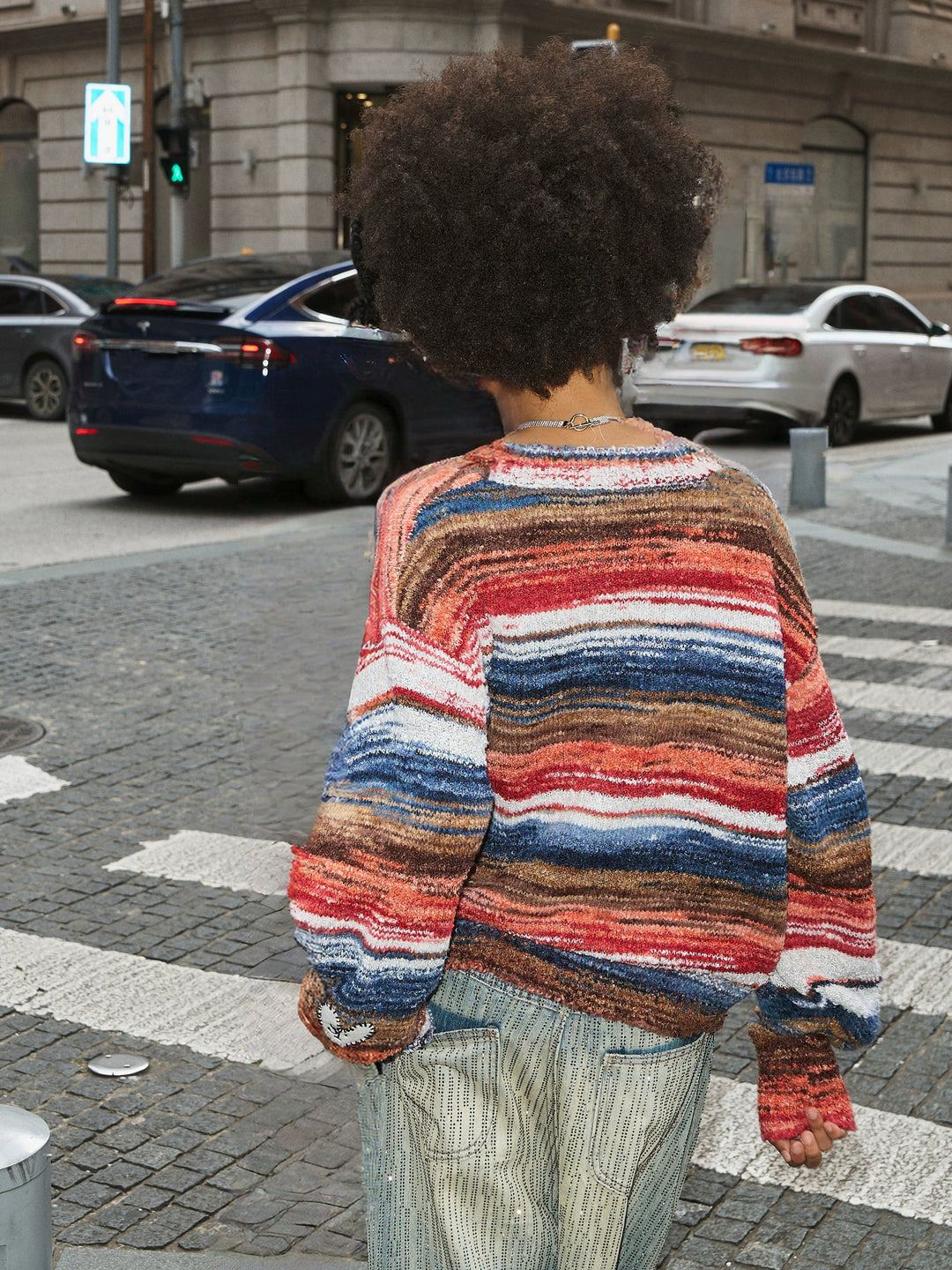 STEEPC Multicolor Gradient Heart Patch Knit Cardigan | Face 3 Face