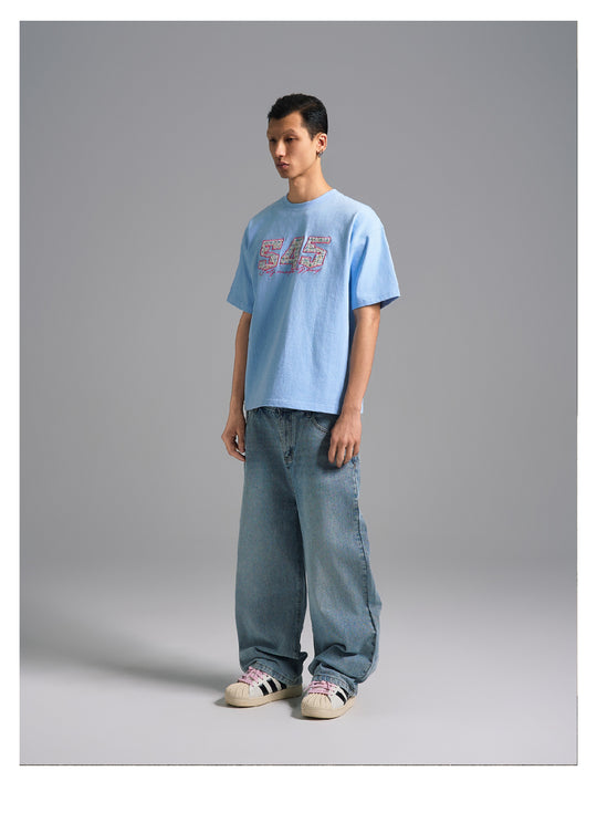 S45 Sequins Logo Patch Embroidery Tee | Face 3 Face