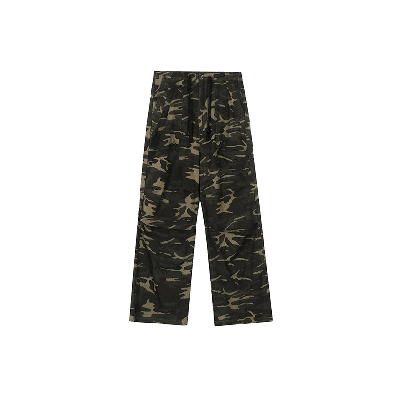 Streetwear baggy pants | Achock Camouflage Drawstring Work Pants | Face 3 Face