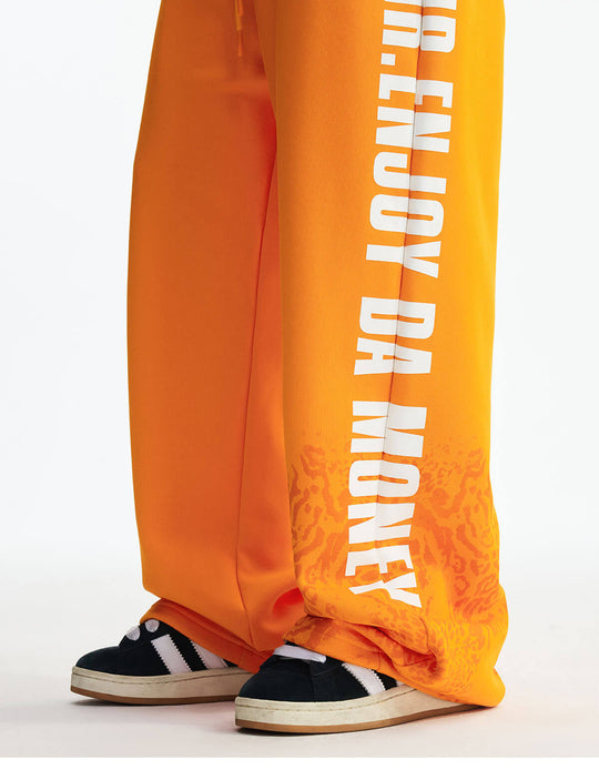 MEDM Leopard and Logo Print Baggy Sweatpants | Face 3 Face