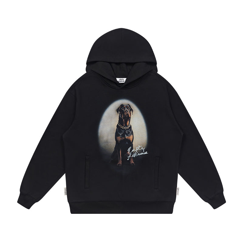 EMPTY REFERENCE Rottweiler Dog Print Hoodie