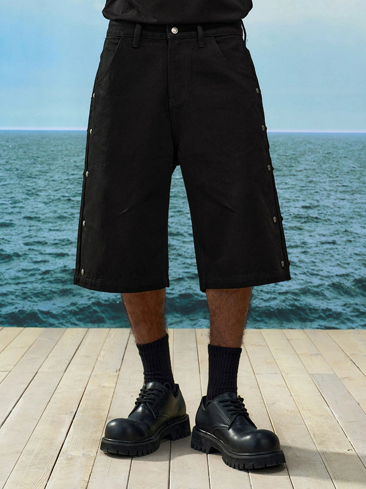 YADcrew Side Stud Denim Shorts | Face 3 Face