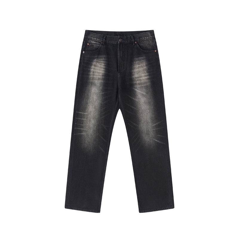 Harsh and Cruel Washed Straight Embroidered Denim