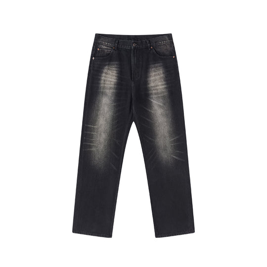 Harsh and Cruel Washed Straight Embroidered Denim