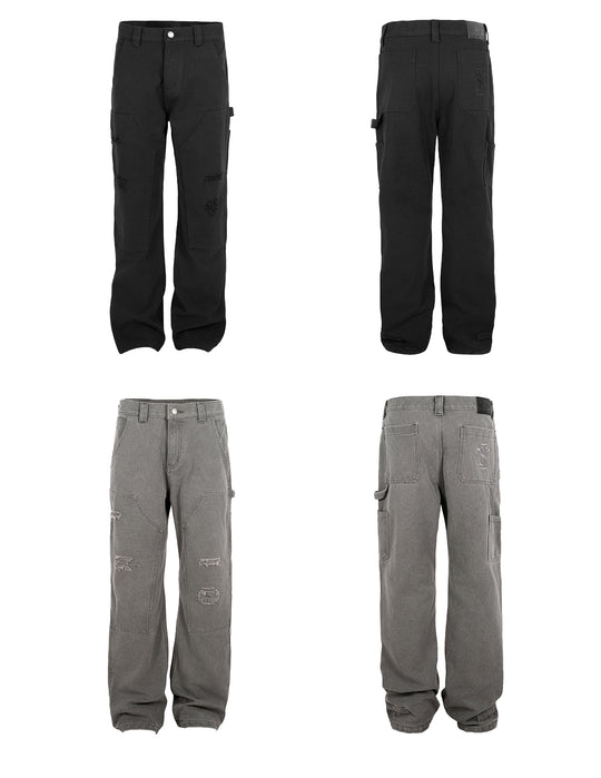 Small Town Kid Destroyed Washed Double Knee Pants | Face 3 Face