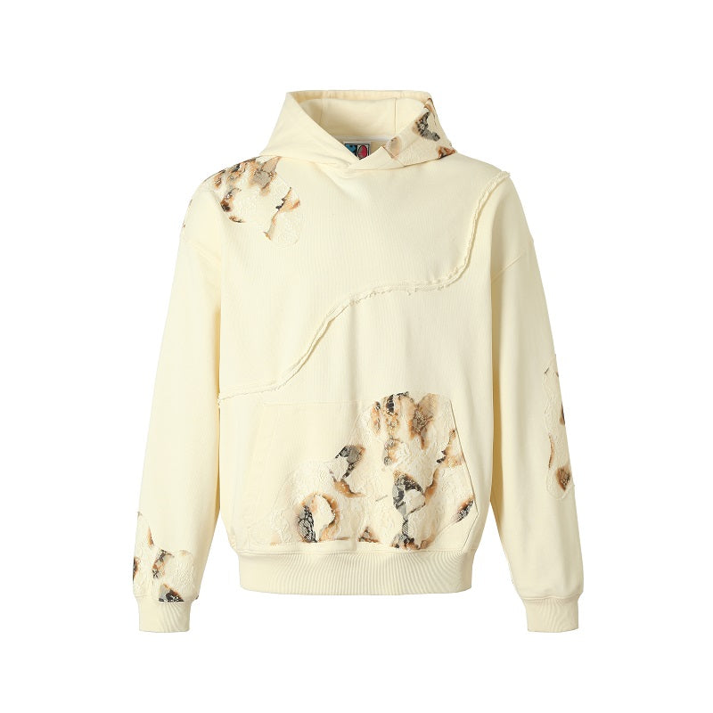 YADcrew Fire Burn Lace Broken Seam Hoodie