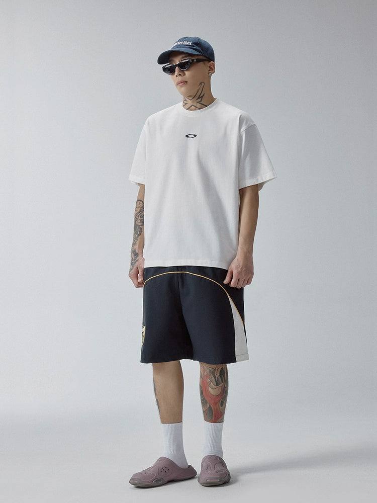 F2CE Contrast Color Patch Embroidered Track Shorts | Face 3 Face