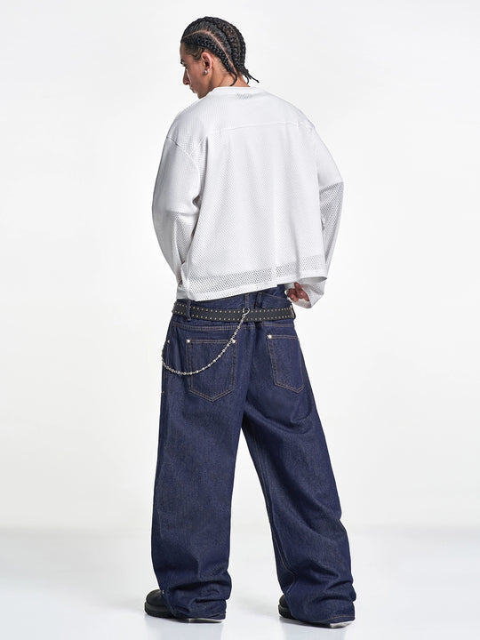 F3F Select Double Layer Waist Double Knee Studded Jeans | Face 3 Face