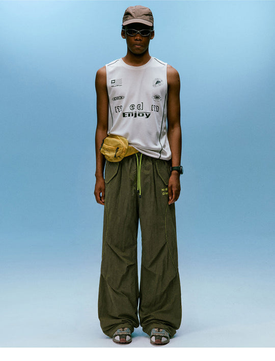 MEDM Contrast Stitch Lightweight Utility Track Pants | Face 3 Face