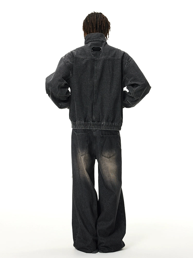 Achock Reconstructed Design Washed Denim Jacket | Face 3 Face