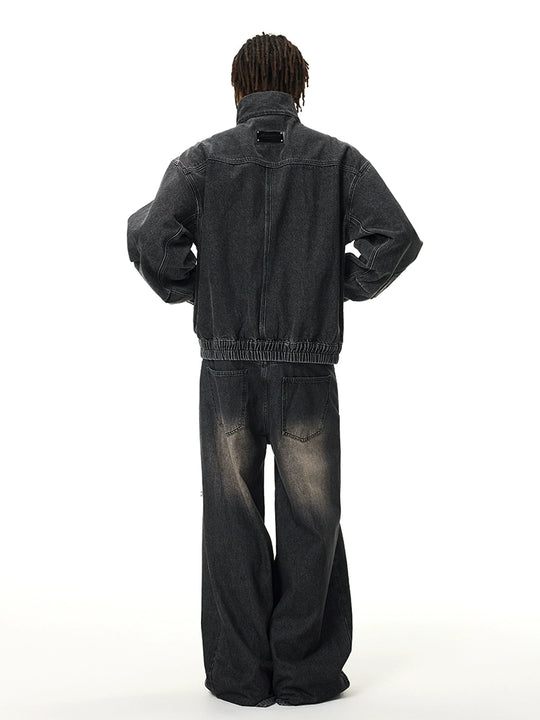 Achock Reconstructed Design Washed Denim Jacket | Face 3 Face