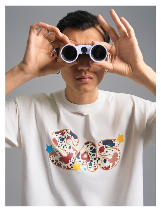 S45 Cow Print Basic Logo Tee | Face 3 Face