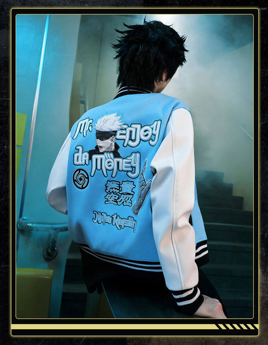 MEDM × Jujutsu Kaisen Character Patch Varsity Jacket | Face 3 Face