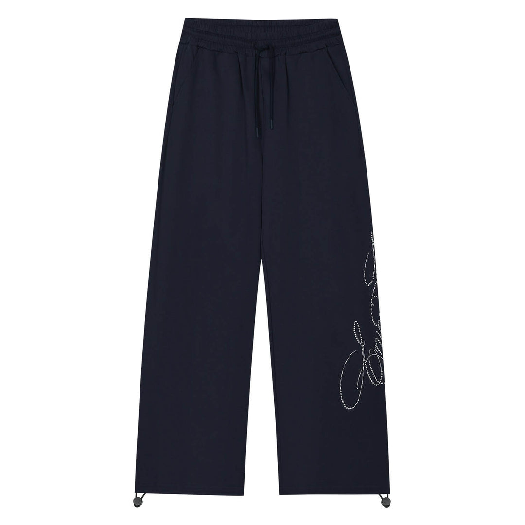 MEDM Rhinestone Script Logo Sweatpants | Face 3 Face