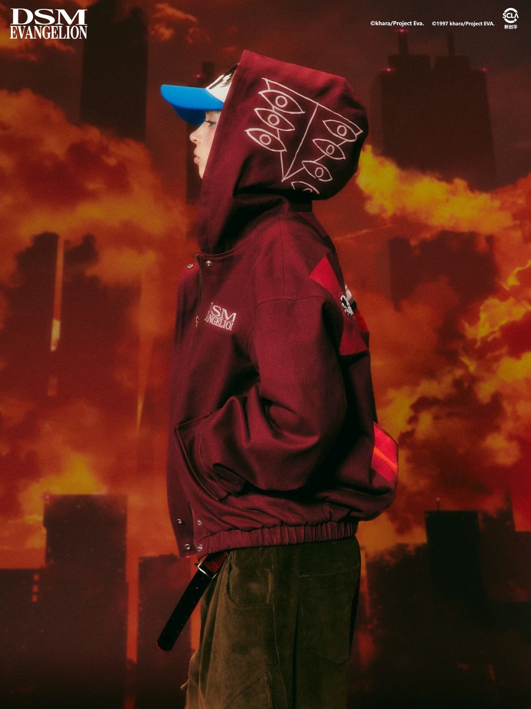 DSM x EVA Second Angel Lilith Washed Zip Up Hooded Jacket | Face 3 Face
