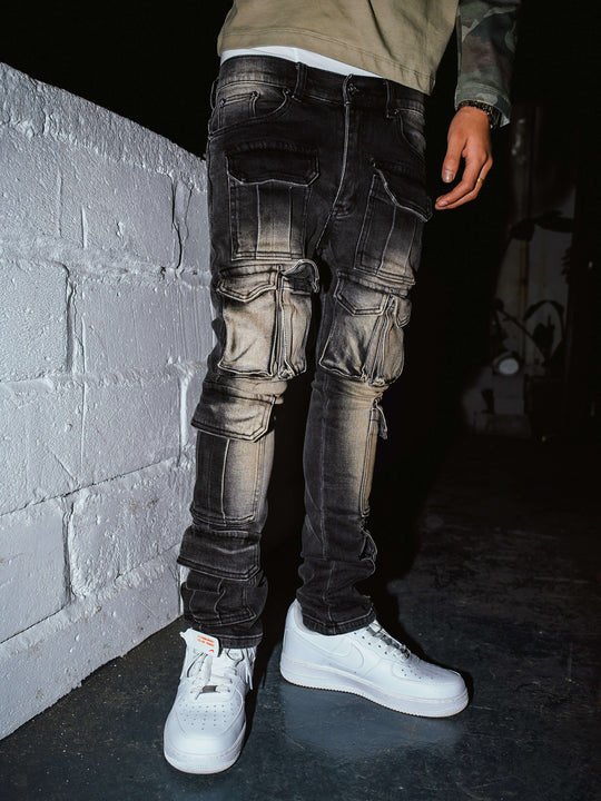 TGFCLUB Multi Pocket Washed Skinny Jeans | Face 3 Face