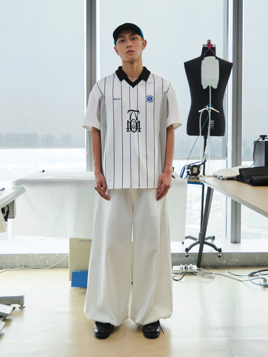 7440 37 1 Colorblocked "7" Stripe Printed Soccer Jersey Uniform Polo Shirt | Face 3 Face