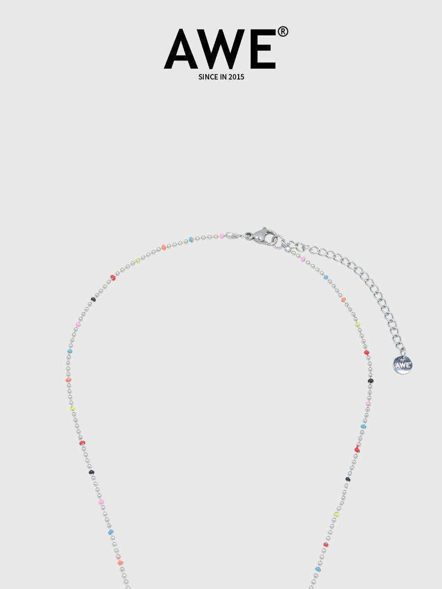 AWE Stars Charm Rainbow Beans Chain Necklace | Face 3 Face