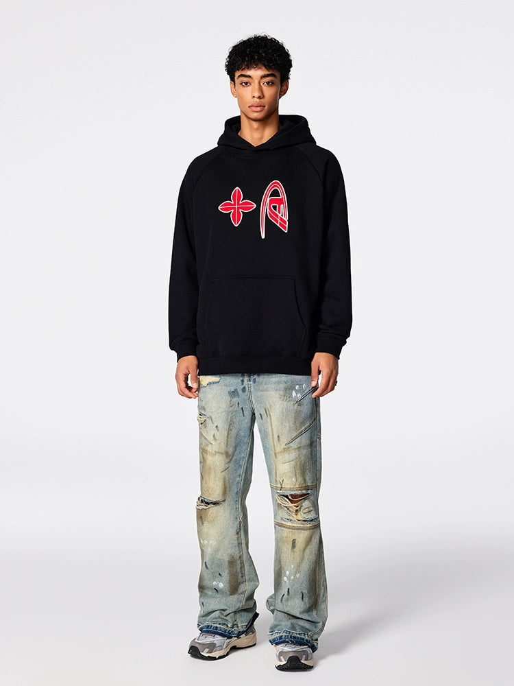 Achock Patchwork Stitching Worn Holes Washed Flared Jeans | Face 3 Face