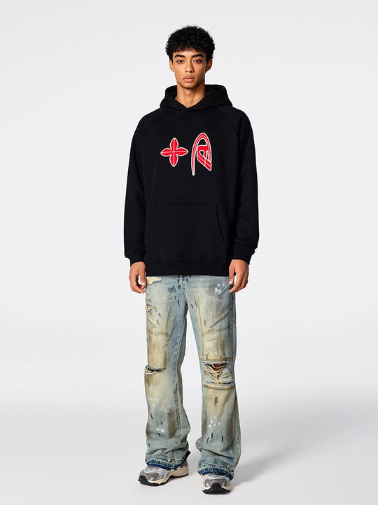 Achock Patchwork Stitching Worn Holes Washed Flared Jeans | Face 3 Face