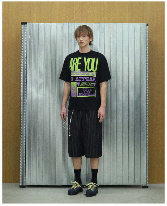 S45 Contrast Color Slogan Print Short Sleeve Tee | Face 3 Face