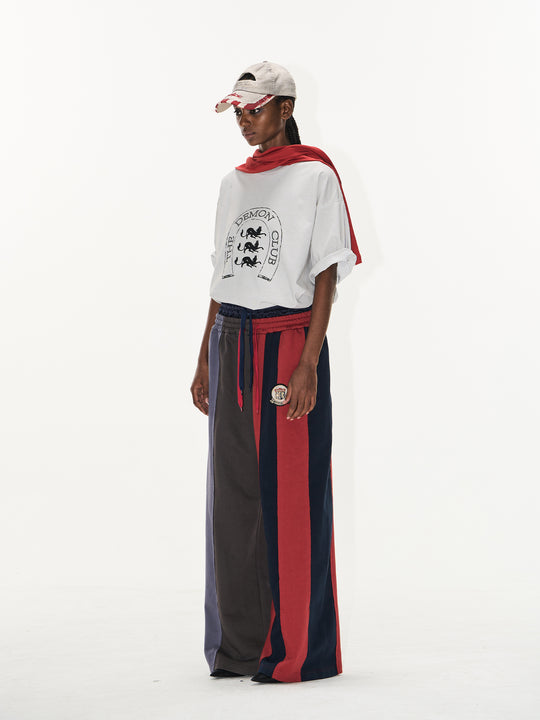 Double-Waist Color-Blocked Patchwork Sweatpants | Face 3 Face