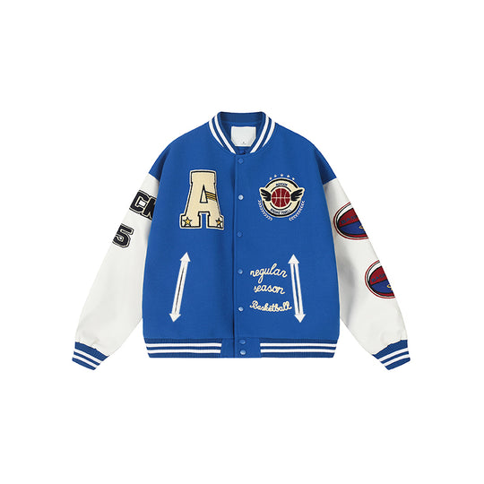 Achock Monogrammed Embroidered Flocked Baseball Jacket