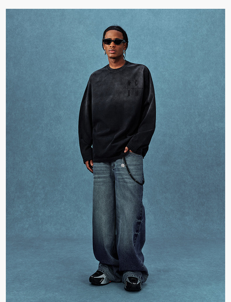 MEDM Gradient Washed Long Sleeve Tee | Face 3 Face