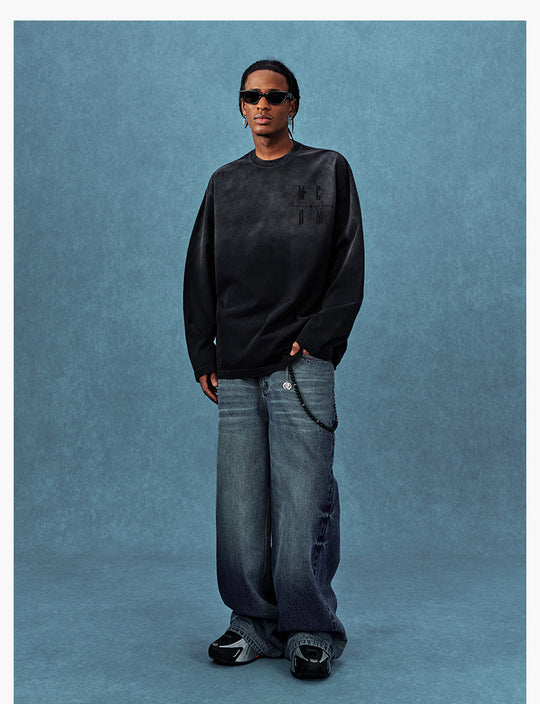 MEDM Gradient Washed Long Sleeve Tee | Face 3 Face
