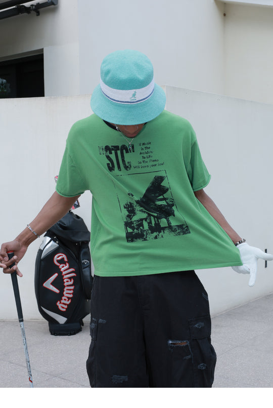 STEEPC Printed Boxy Knit Tee | Face 3 Face