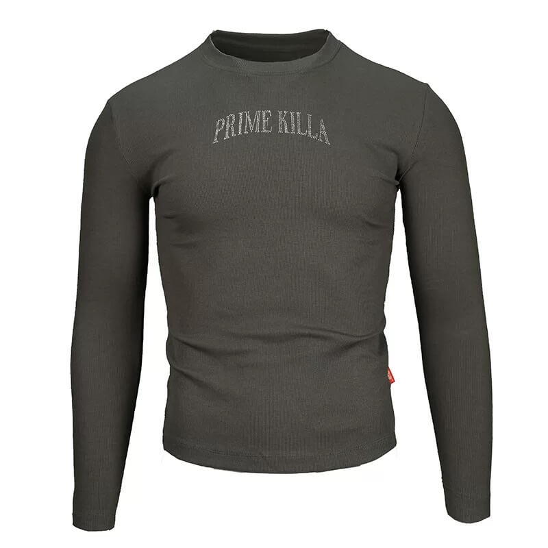TGFCLUB PRIME KILLA Rhinestone Stretch Slim Fit Long Sleeve Tee | Face 3 Face