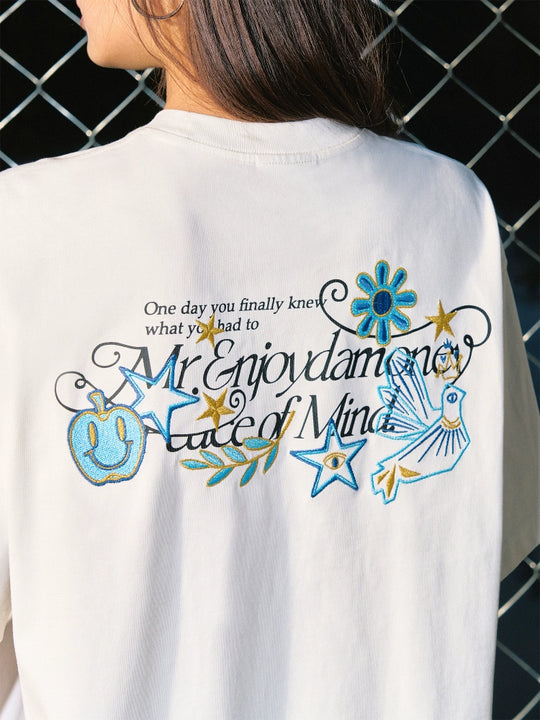 MEDM Glitter Bird and Apple Embroidered Tee | Face 3 Face