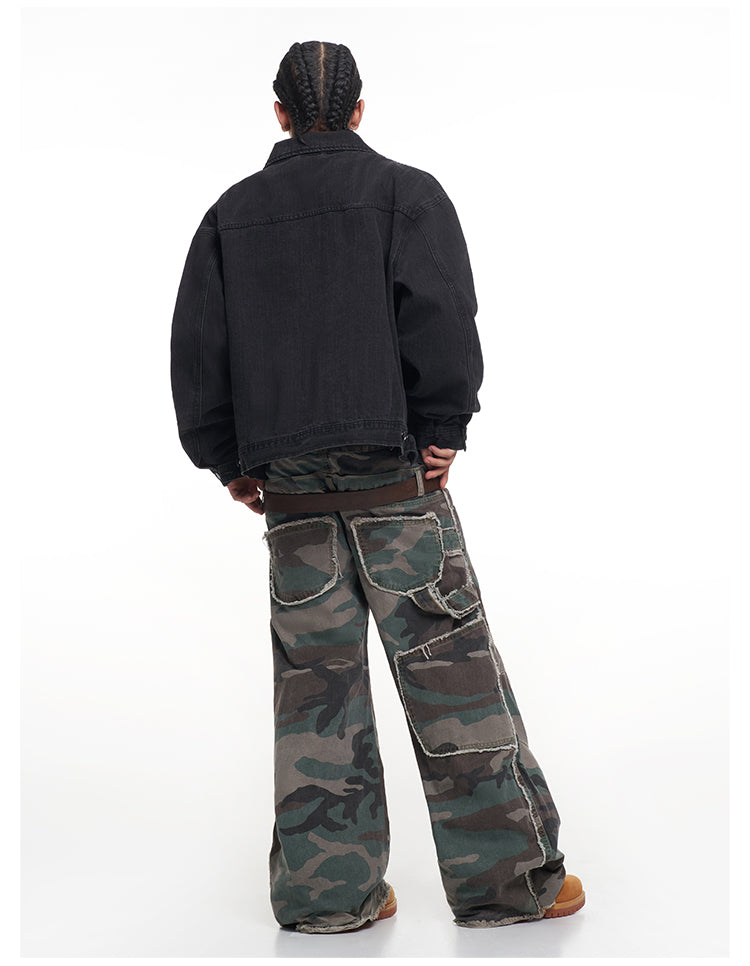 F3F Select Classic Black Washed Denim Jacket | Face 3 Face