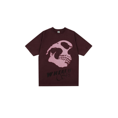 S45 Patch Skull Washed Logo Embroidery Tee | Face 3 Face